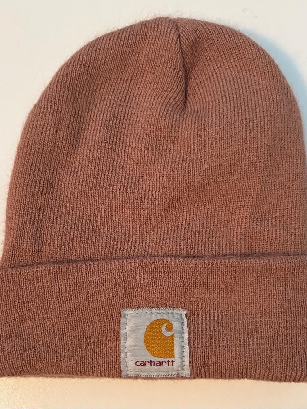 Carhartt Dusty Rose Beanie with Logo Patch